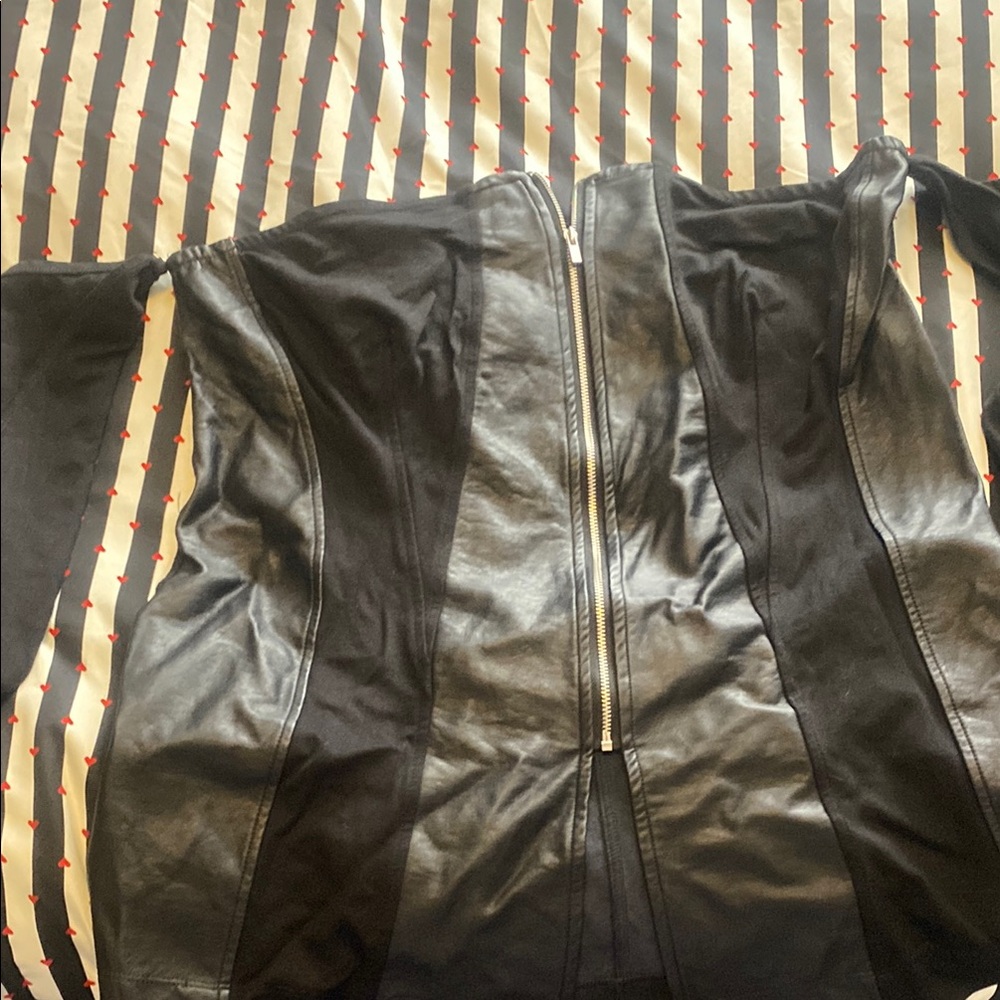 Black Leather top never worn from Venus